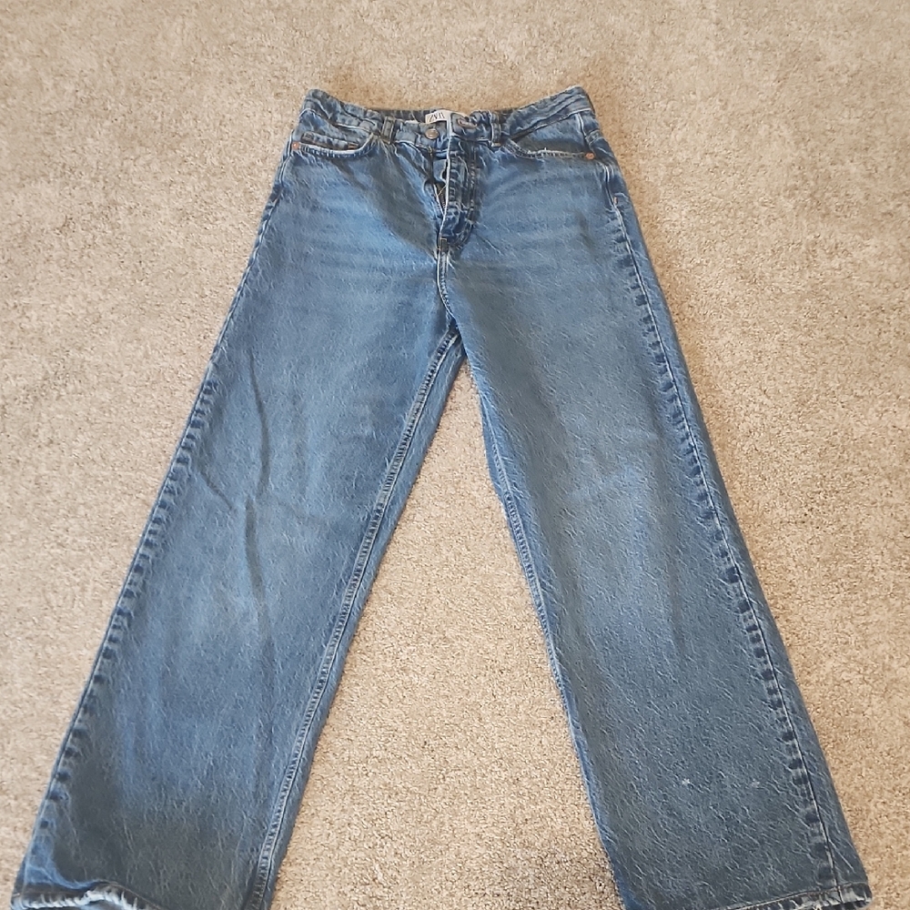 Zara Blue Flare & Wide Leg Jeans